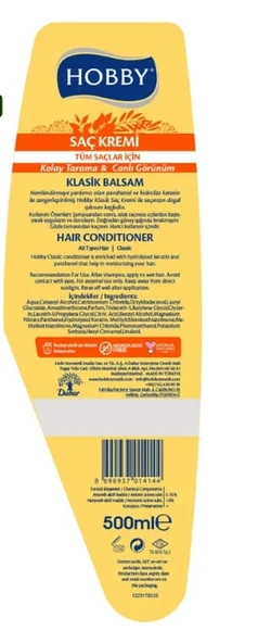 Hobby Klasik Balsam Saç Kremi 500 Ml 3 LÜ FIRSAT PAKETİ - 2