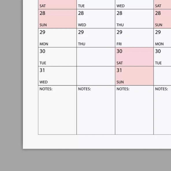 2026 Yıllık Planlayıcı Poster Takvim, Pembe Renk Planlayıcı Takvim, 2026 Okul Takvimi - 5