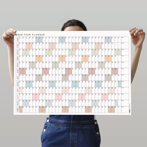 2026 Yıllık Planlayıcı Duvar Takvimi, Planlayıcı Takvim, Yatay Poster Planlayıcı Takvim - Resim 2