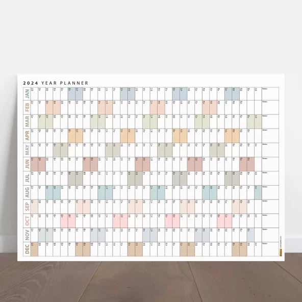 2026 Yıllık Planlayıcı Duvar Takvimi, Planlayıcı Takvim, Yatay Poster Planlayıcı Takvim - Resim 5