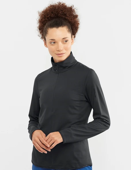 Salomon Outrack HALF Zip Mid W Midlayer LC1862300 Kadın Sweatshirt - Resim 3
