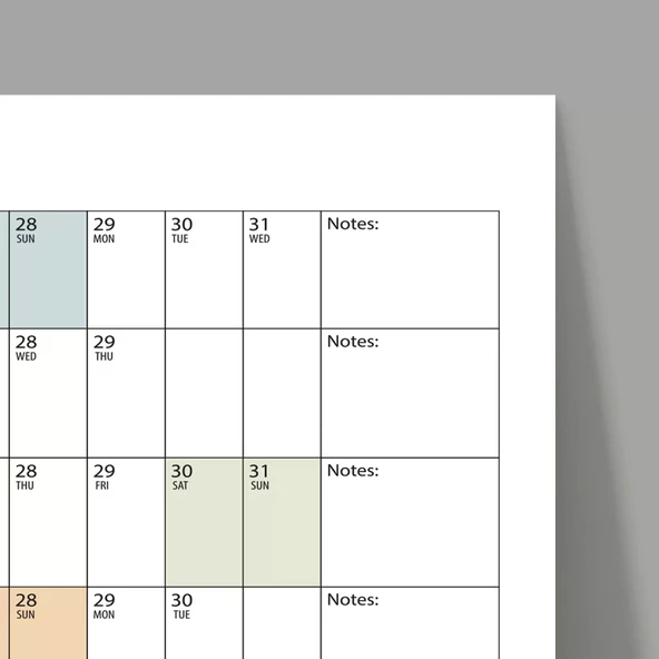 2026 Yıllık Planlayıcı Duvar Takvimi, Planlayıcı Takvim, Yatay Poster Planlayıcı Takvim - Resim 4