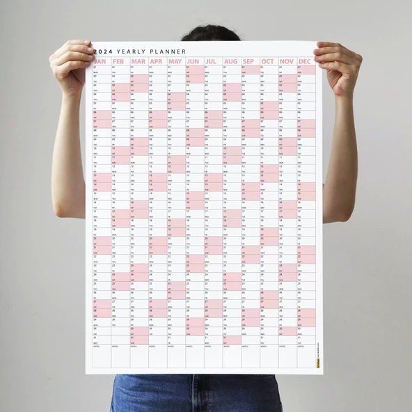 2026 Yıllık Planlayıcı Poster Takvim, Pembe Renk Planlayıcı Takvim, 2026 Okul Takvimi - 2