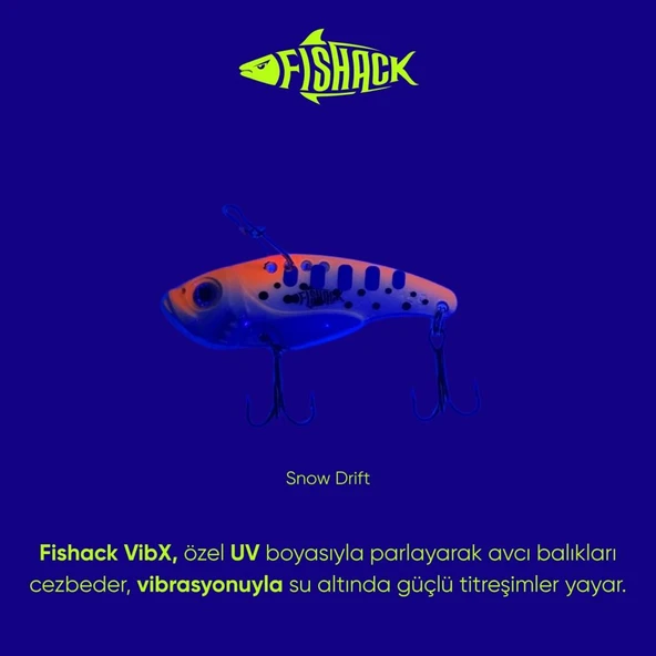 Vibrasyon Yem - LRF/Spin Jig - Fishack VibraX - 15g 55mm - Snow Drift - UV Boyalı - Resim 5