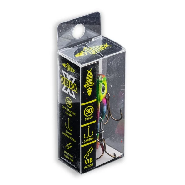 Vibrasyon Yem - LRF/Spin Jig - Fishack VibraX - 7g 40mm - Rainbow Fury - UV Boyalı - Resim 5