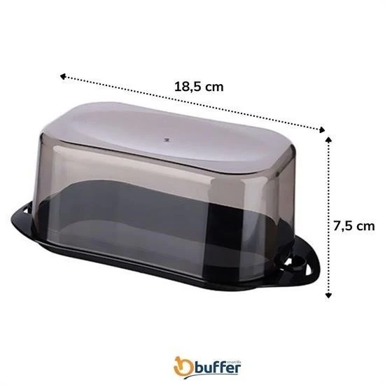 BUFFER® Kilitli Plastik Kapaklı Kahvaltılık Tereyağlık Peynirlik Erzak Saklama Kabı Ap-9428 - Resim 2