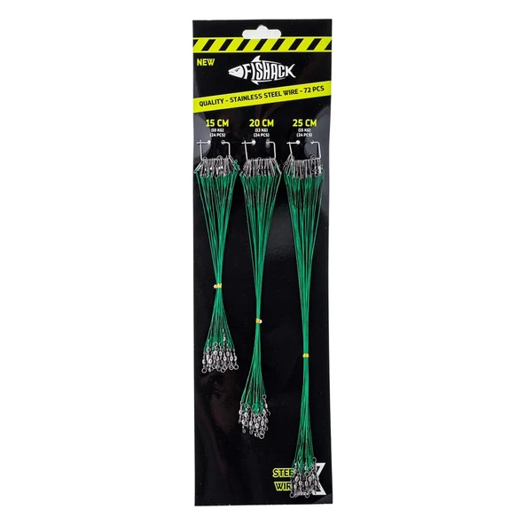 Klipsli Fırdöndülü Çelik Tel - Fishack WireX - 72'li Kartela Set