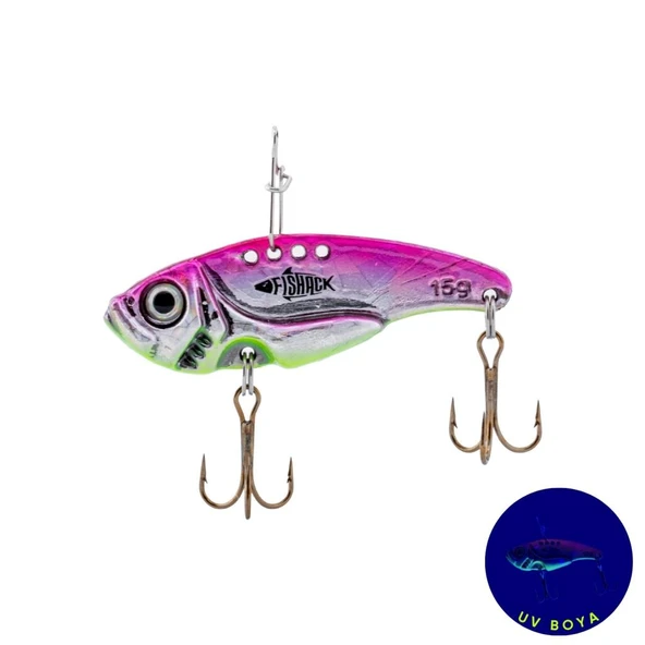 Vibrasyon Yem - LRF/Spin Jig - Fishack VibraX - 15g 55mm - Sparkle - UV Boyalı ürün görseli 1