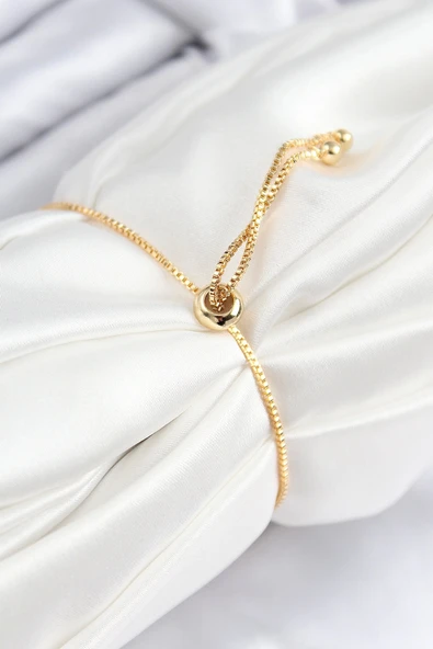 Pirinç Zirkon Taşlı Sonsuzluk Model Gold Renk Asansörlü Kadın Bileklik - 2