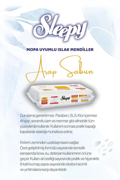 Sleepy 3'lü Mis Gibi Temizlik Serisi 50'li Mopa uyumlu ve Mop Seti, Rosie Hediyeli - Resim 4