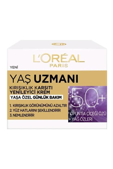 L'Oreal Paris Yaş Uzmanı 50+ Kırışıklık Karşıtı Yenileyici Gündüz & Gece Kremi Seti - 3