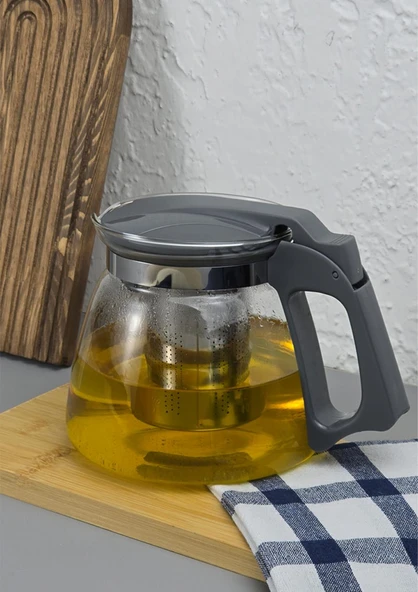 Çay Makinesi Uyumlu Cam Demlik - Süzgeçli Demlik 1100ML