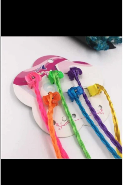 JHTshop Kız Çocuk Mandallı Örgü Saç 6’lı saç toka - 7