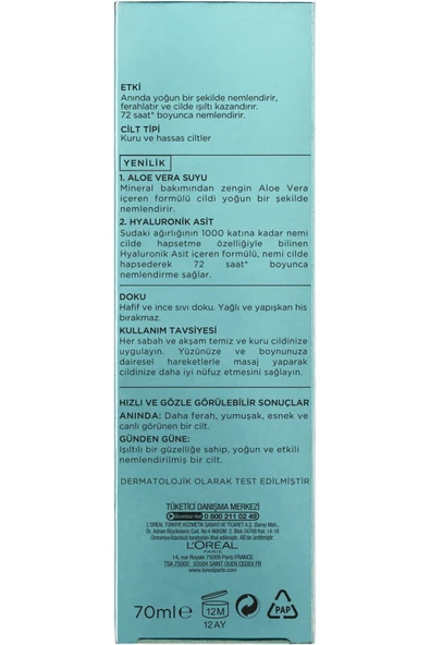 L'Oreal Paris Nem Terapisi Aloe Vera Suyu Kuru ve Hassas Ciltler Krem 70 ml - 4