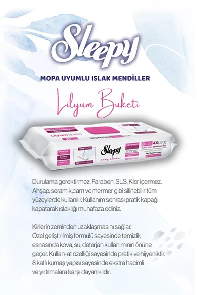 Sleepy 20'li Lilyum Buketi Mopa uyumlu ve Mop Seti, Rosie Hediyeli - Resim 4