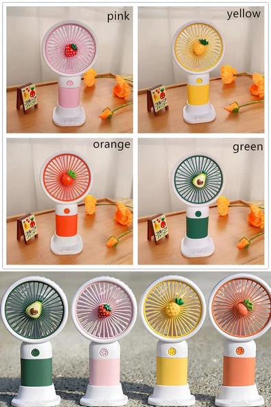 BGGTech Meyve Figürlü Mini Fan Şarjlı El Vantilatörü Taşınabilir Soğutucu - 3
