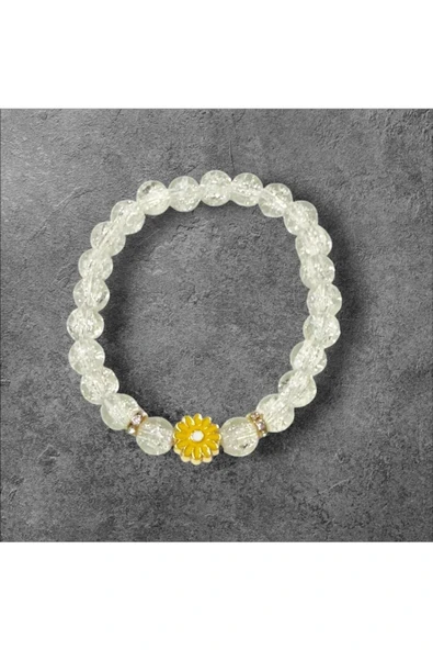 MyClean kristal taşlı parlak metalik renkli quvars lastikli modern bileklik çeşitleri 1 adet - 3