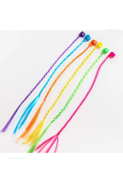 JHTshop Kız Çocuk Mandallı Örgü Saç 6’lı saç toka - 5