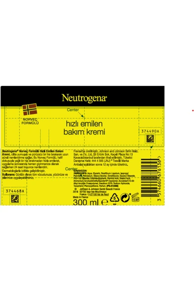 Neutrogena Norveç Formülü Hizli Emilen Bakim Kremi 300 ml - 3