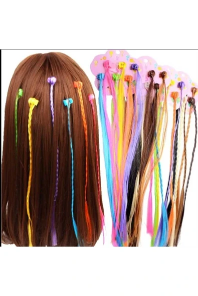 JHTshop Kız Çocuk Mandallı Örgü Saç 6’lı saç toka - 6