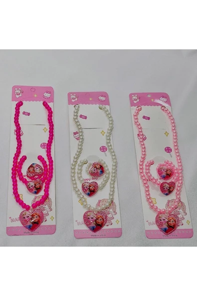 fresh in city Barbie İncili Kolye, Yüzük, Bileklik Takım ve Tırnak Bakım Seti