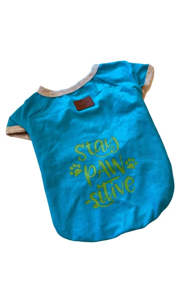 Alphadog Turkuaz Pawsitive Küçük Irk Köpek T-shirtü (2 Kg-6 Kg Arasına Uygun)