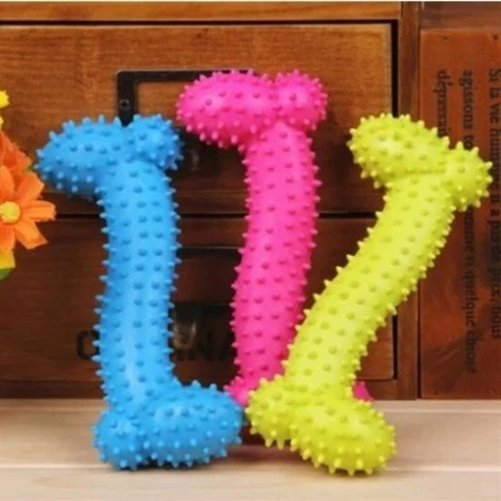 Tiny Kemik Oyuncağı Tırtıklı Yüzey Küçük Kemik Plastik Köpek Oyuncağı - Resim 3