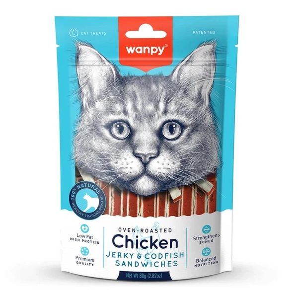 Wanpy Tavuklu&Morina Balıklı Kedi Ödülü 80gr ürün görseli