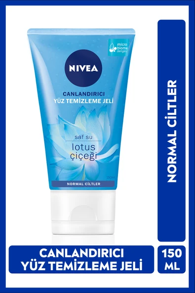 NIVEA Canlandırıcı Yüz Temizleme Jeli 150ml,Lotus Çiçeği,Cildi Temizlerken Kurutmaz,Derinlemesine Temizlik