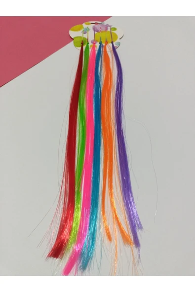 AKSESUARIM Rengarenk Unicorn 6lı Takma Saç Tokası Kırmızı,yeşil,pembe,mavi,turuncu,mor Renkli - 2