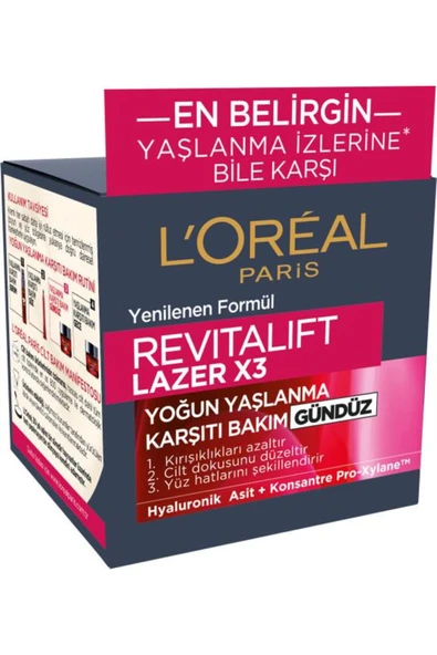 L'Oreal Paris L'Oréal Paris Revitalift Lazer X3 Yoğun Yaşlanma Karşıtı Gündüz Bakım Kremi - 2
