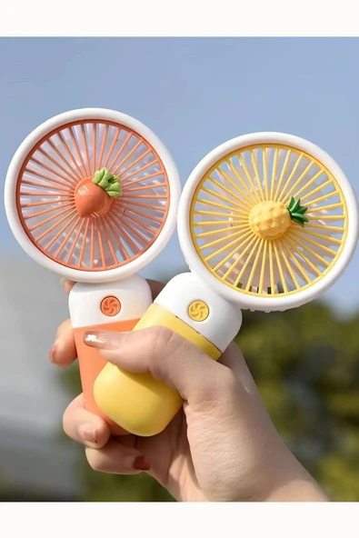 BGGTech Meyve Figürlü Mini Fan Şarjlı El Vantilatörü Taşınabilir Soğutucu - 5