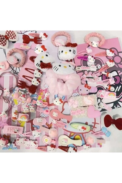 MyClean hello kity saç tokası kalite şık zarif 5 toka - 3