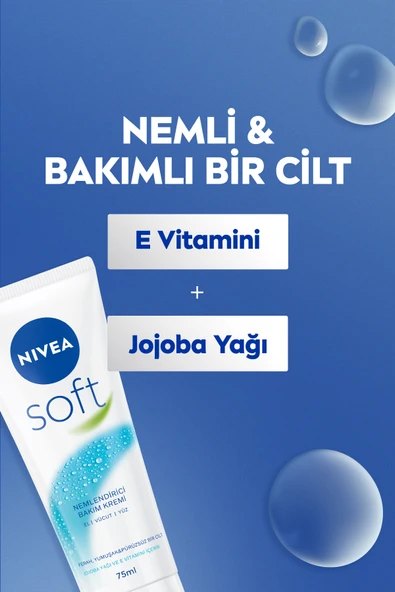NIVEA Soft Nemlendirici Bakım Kremi 75ml, Jojoba Yağı, E Vitamini, El Yüz Vücut, Yumuşak Cilt,Canlandırıcı - 4