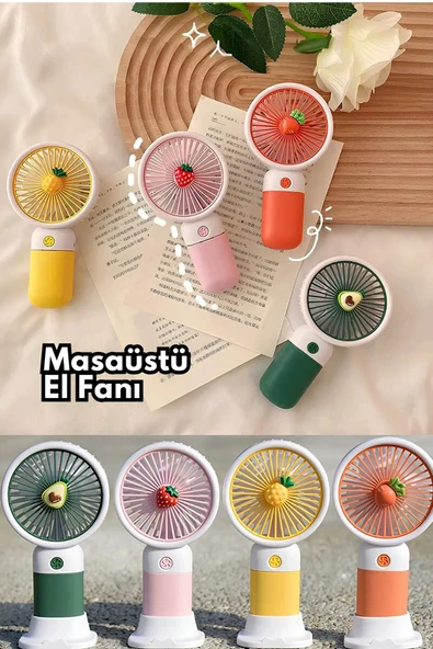 BGGTech Meyve Figürlü Mini Fan Şarjlı El Vantilatörü Taşınabilir Soğutucu - 2