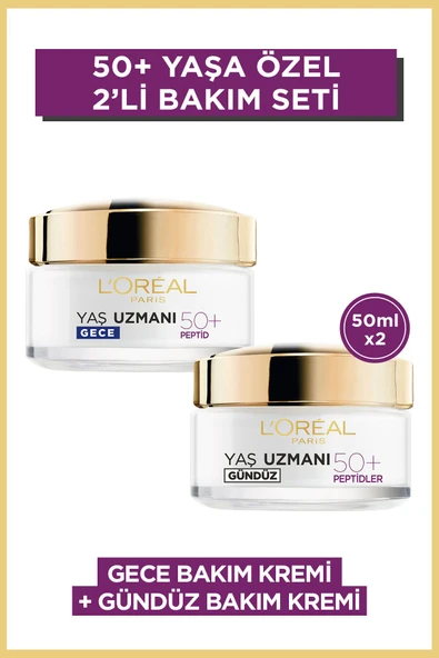L'Oreal Paris Yaş Uzmanı 50+ Kırışıklık Karşıtı Yenileyici Gündüz & Gece Kremi Seti