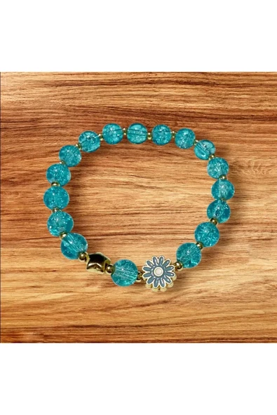 MyClean kristal taşlı parlak metalik renkli quvars lastikli modern bileklik çeşitleri 1 adet - 6