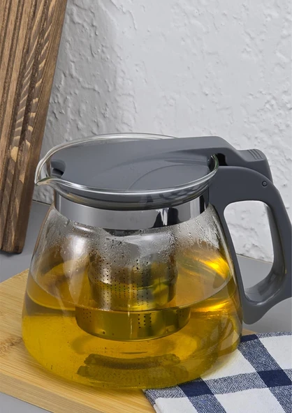 Çay Makinesi Uyumlu Cam Demlik - Süzgeçli Demlik 1100ML - 3