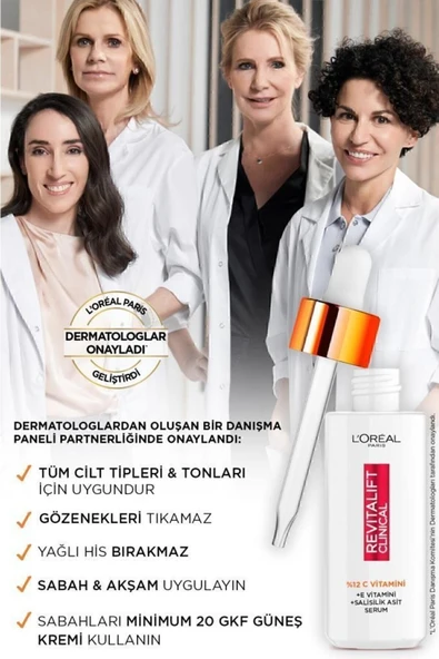 L'Oreal Paris Revitalift Clinical %12 Saf C Vitamini Aydınlatıcı, Ton Eşitleyici, Gözenek Karşıtı Serum 30 ml - 6
