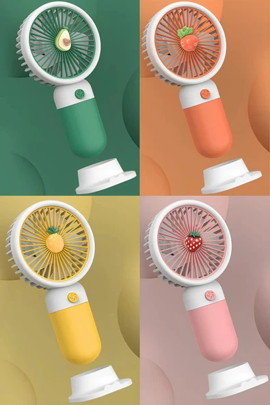 BGGTech Meyve Figürlü Mini Fan Şarjlı El Vantilatörü Taşınabilir Soğutucu