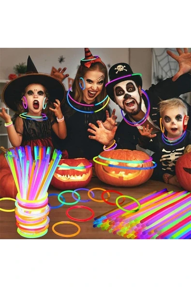 Glow Stick Parti Bilekliği Kolye Neon Işık Doğum Günü Partisi Cadılar Bayramı Halloween Düğün Floresan Sticks - 5