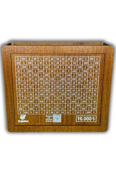 Fresh Ahşap Hedef Biriktirme Kumbarası 10.000 Tl Şimdi Birikim Zamanı Desenli 1 Adet