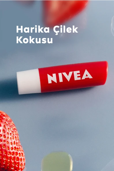 NIVEA Çilek Dudak Bakım Kremi  4,8 gr, Nemlendirici,Parlatıcı,Çilek Kokusu,Hafif Kırmızı Işıltı - 4