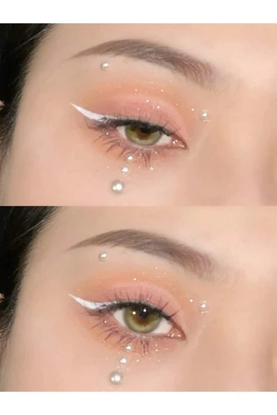 ECE KOZMETİK Vücut Ve Yüz Taşı Stickers Tırnak Makyaj Taşı Yapışkan Festival Taşı Inci Yüz Taşları Krem - 4