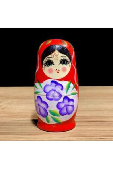 miski alem Matruşka Bebek 5 Li Kırmızı