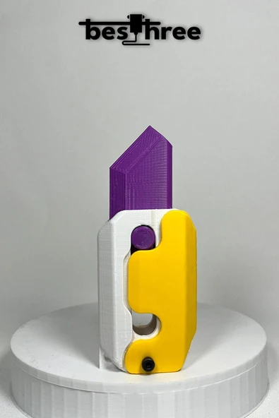 Besthree Gravity Knife- Stres Bıçağı Farklı Renkler( Sarı-beyaz)