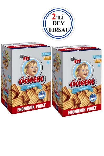 Eti Cici Bebe Bisküvisi Ekonomik Paket 2'li Dev Fırsat 100 gr