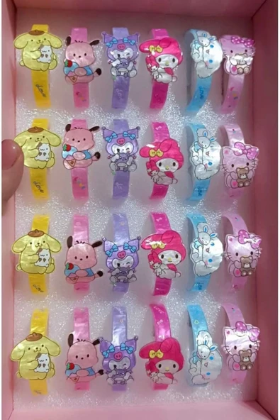 MyClean 1 Adet Çocuklar İçin Yaş Sanrio Kuromi Hello Kitty Figürlü Bileklik Kız Çocuk 2-9 Yaş Takı 1 Adet