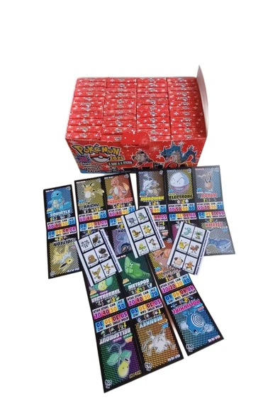 Pokemon 48 Mini Kutulu Oyun Kartları 2025 Albümü Tamamla Hediyeleri Kazan Her Kutuda 6 kart 6 Stıcker