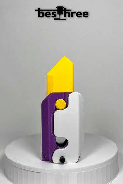 Besthree Gravity Knife- Stres Bıçağı (MOR-BEYAZ) Farklı Renkler